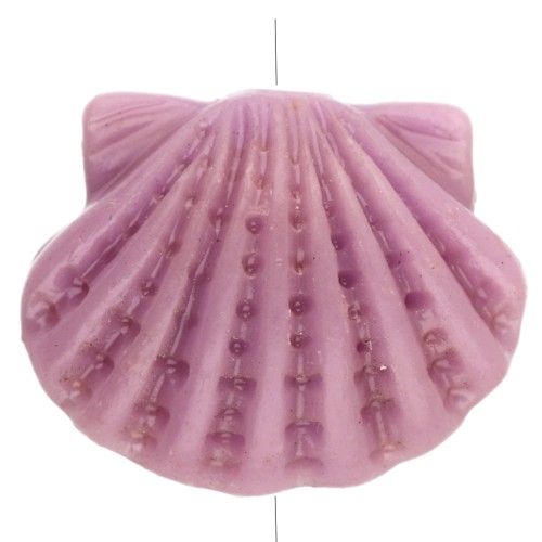 Perle coquillage en plastique 9.5x11.5 mm - Lilas x1