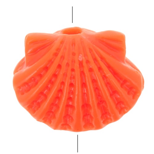 Perle coquillage en plastique 9x11.5 mm - Corail x1