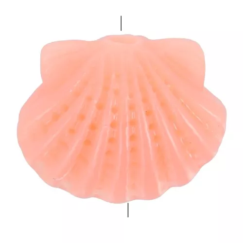 Perle coquillage en plastique 9x11.5 mm - Saumon x1