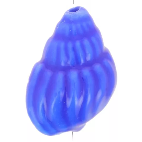 Perle coquillage 21x13 mm en céramique - Bleu roi x1
