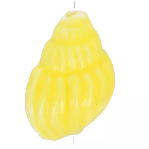 Perle coquillage 21x13 mm en céramique - Jaune x1