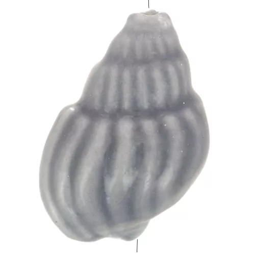 Perle coquillage 21x13 mm en céramique - Gris foncé x1
