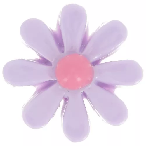 Cabochon fleur en résine 16 mm - Lilas - Rose clair x1