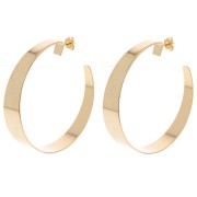 Créoles larges ouvertes 57 mm - Doré à l'or fin x2