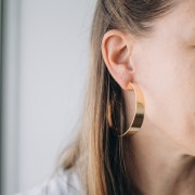 Créoles larges ouvertes 57 mm - Placage Argent fin x2