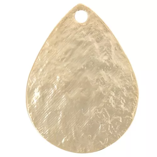 Breloque goutte martelée 17.5x13 mm - Doré à l'or fin x1
