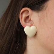 Cabochon coeur en résine opaque 25.5x27 mm - Rouge foncé x1