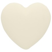 Cabochon coeur 25.5x27 mm en résine opaque - Ecru x1