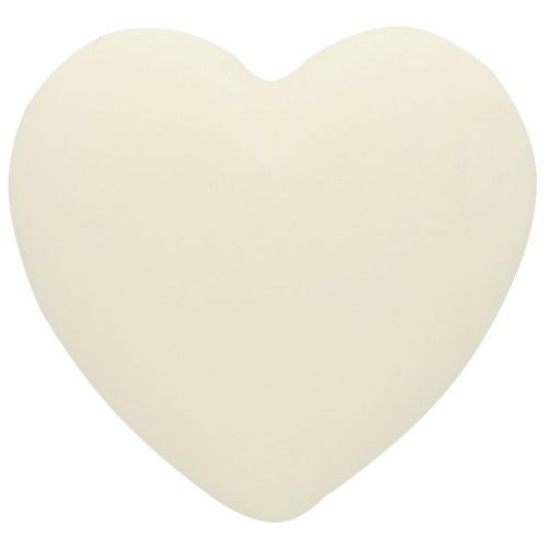 Cabochon coeur en résine opaque 25.5x27 mm - Ecru x1