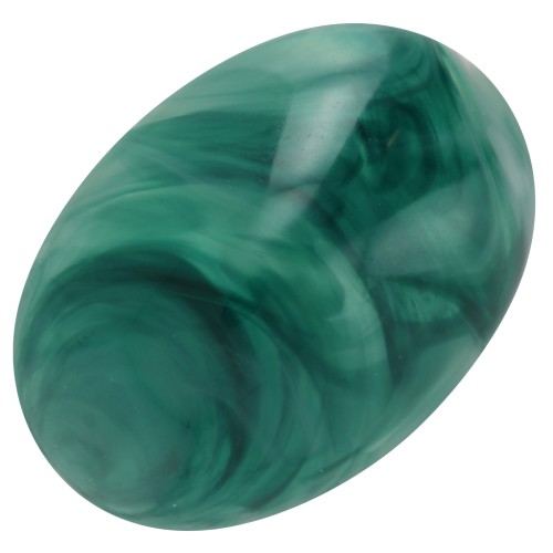 Cabochon ovale en résine opaque 14x10 mm - Vert bouteille marbré x1