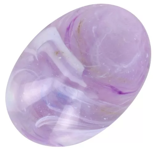 Cabochon ovale 14x10 mm en résine opaque - Lavande marbré x1