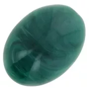 Cabochon ovale 18x13 mm en résine - Vert bouteille marbré x1