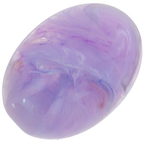 Cabochon ovale 18x13 mm en résine - Lavande marbré x1