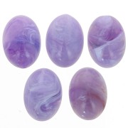 Cabochon ovale 18x13 mm en résine - Lavande marbré x1