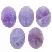 Cabochon ovale 18x13 mm en résine - Lavande marbré x1