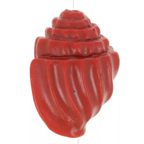 Perle coquillage 17x12 mm en plastique - Bordeaux x1