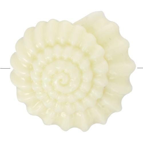 Perle coquillage 22 mm en plastique - Ecru x1