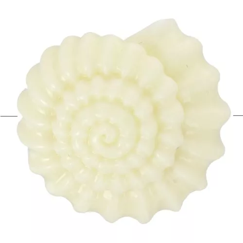 Perle coquillage 22 mm en plastique - Ecru x1
