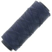 Fil plat en polyester ciré - Slam Cord pour micro macramé 1 mm - Bleu nuit x100m
