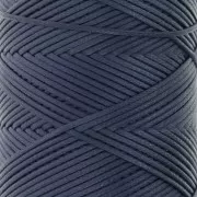 Fil plat en polyester ciré - Slam Cord pour micro macramé 1 mm - Bleu nuit x100m