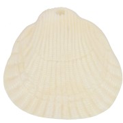 Pendentif coquillage en résine 34x36 mm - Crème marbré x1