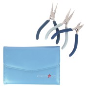 Kit de 3 pinces dans une pochette de transport Perles & Co Bleu x1|raw }}