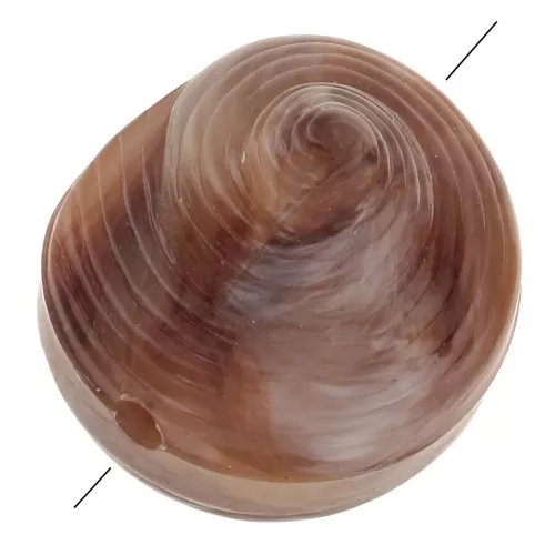 Perle coquillage en résine 12 mm - Marbré Marron clair - Marron foncé x5