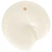 Pendentif coquillage 21 mm en résine opaque - Ecru x1