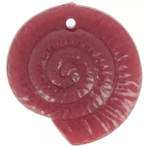 Pendentif coquillage 21 mm en résine opaque - Bordeaux x1