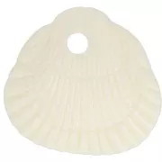 Sequins coquillages 17x18 mm en résine opaque - Ecru x4