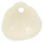 Sequins coquillages 17x18 mm en résine opaque - Ecru x4