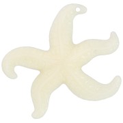 Pendentif étoile de mer 39x46 mm en résine - Ecru x1