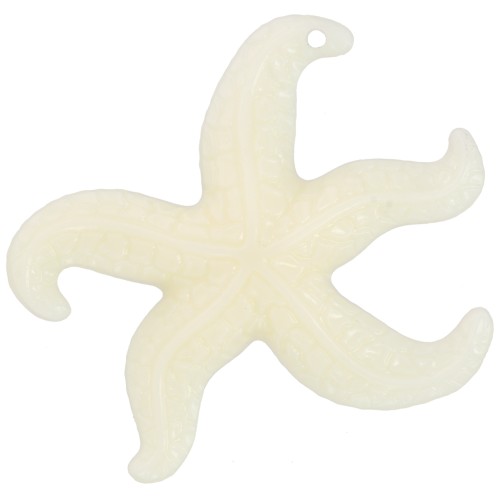 Pendentif étoile de mer 39x46 mm en résine - Ecru x1