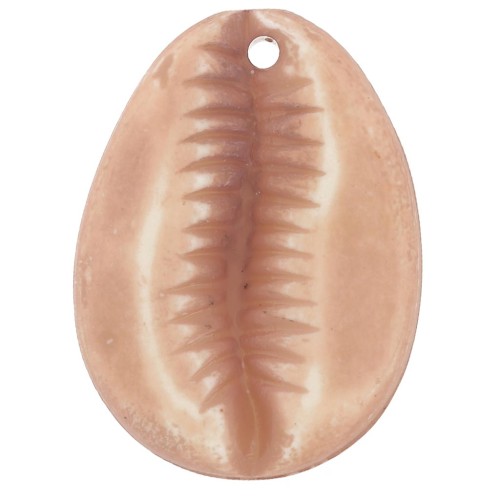 Pendentif cauri en résine 22x16 mm - Marron clair x1