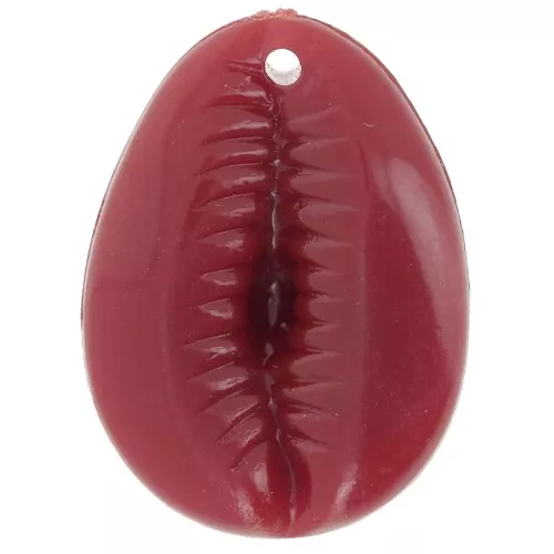 Pendentif cauri en résine 22x16 mm - Bordeaux x1