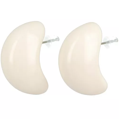 Boucles d'oreille gouttes 28x16 mm en résine opaque - Ecru x2