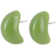 Boucles d'oreille gouttes 28x16 mm en résine opaque - Vert avocat x2