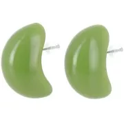 Boucles d'oreille gouttes 28x16 mm en résine opaque - Vert avocat x2