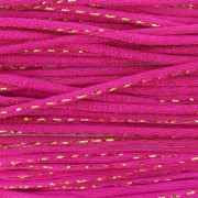 Cordon queue de rat nylon 1.8 mm avec fil métalissé - Fuchsia - Doré x3m|raw }}