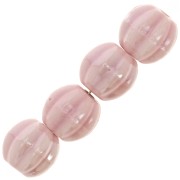 Perles citrouille en céramique 13 mm - Rose clair irisé x10