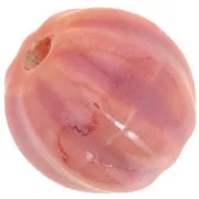 Perles citrouille en céramique 13 mm - Orange irisé x10