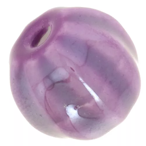 Perles citrouille en céramique 13 mm - Violet irisé x10