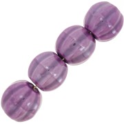 Perles citrouille en céramique 13 mm - Violet irisé x10