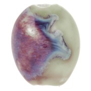 Perles olive 21x18 mm en céramique - Vert sauge - Marbré violet x4|raw }}