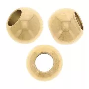 Perles rondes 6 mm avec un trou de 3 mm - Acier inoxydable 316F Doré x100