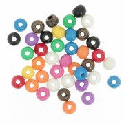 Assortiment de perles rondes aplatie 6.5x5 mm en os teinté - Multicolore x20g|raw }}