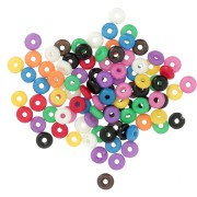 Assortiment de perles rondelles heishi 5x2 mm en os teinté - Multicolore x15g|raw }}