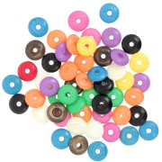 Assortiment de perles rondelles heishi 9.5x3 mm en os teinté - Multicolore x24g|raw }}