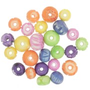 Assortiment de perles rondes aplaties 10 mm à 14 mm en os gravé - Multicolore x50g|raw }}