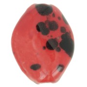 Perle torsadée 28x21.5 mm en céramique - Rouge - Tacheté noir x1|raw }}